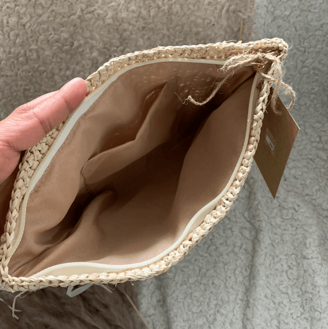 MORGANE - Natural Raffia Straw Clutch